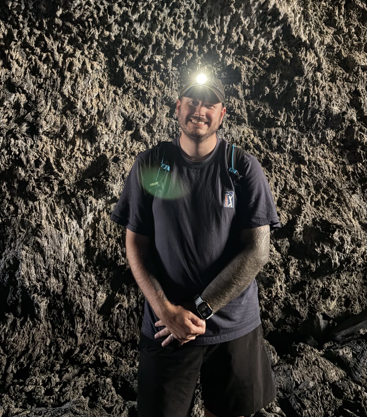 Trevor Caruso exploring a cave